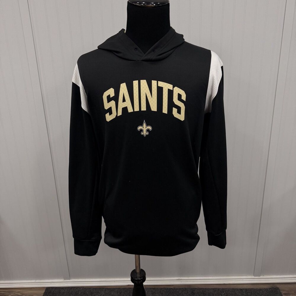 Nike Men's XXL Black NFL New Orleans Saints Therma-Fit Pullover Hoodie